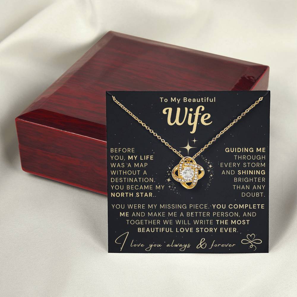 To My Beautiful Wife Necklace - my North Star (189.lk.028)