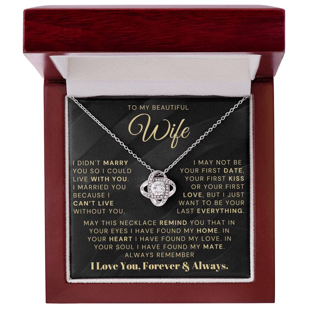 My Beautiful Wife Necklace - I Couldn't Live Without You (189.lk.006b.5.1.2.2)