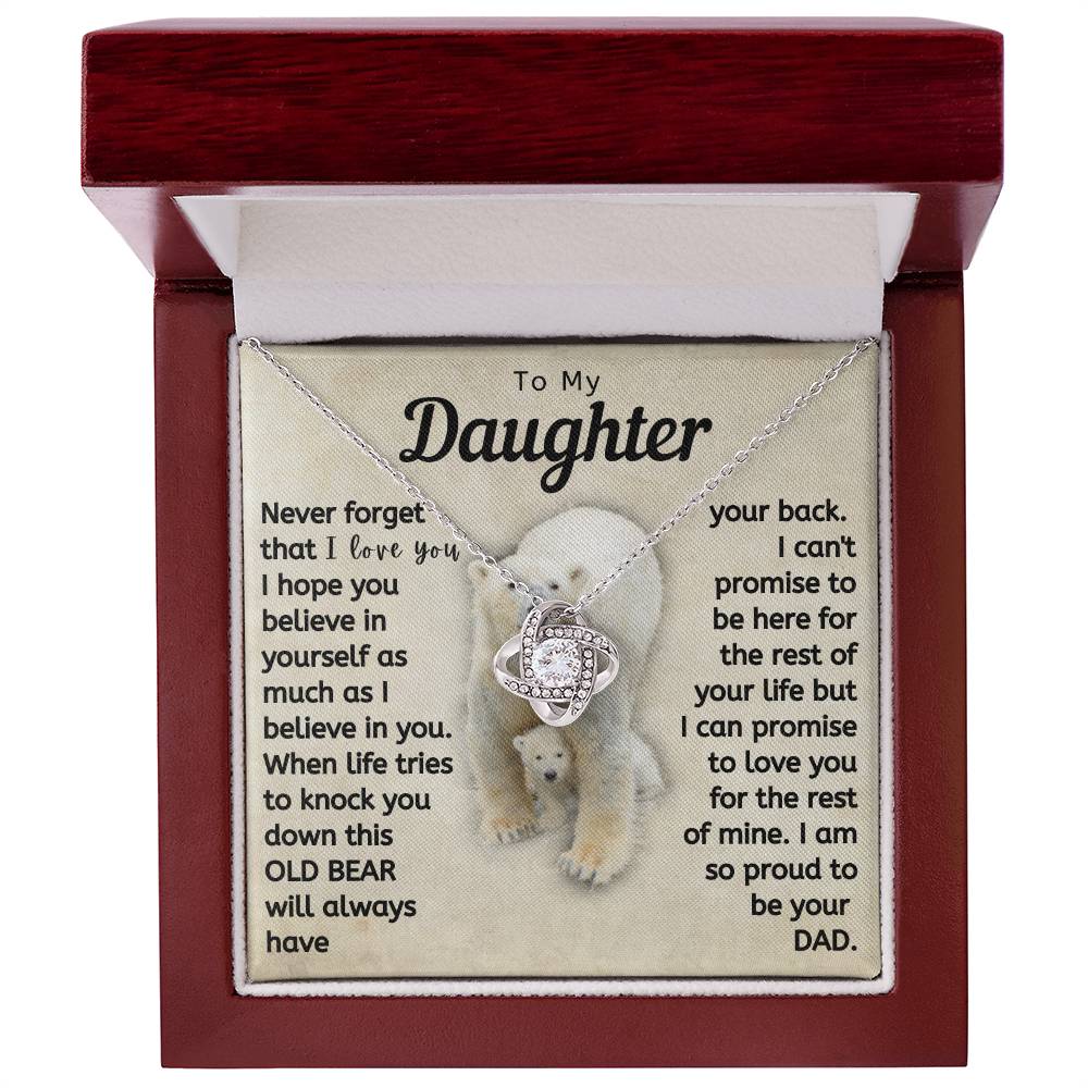 Daughter This Old Bear Will Always Have Your Back Necklace (d.lk.005)