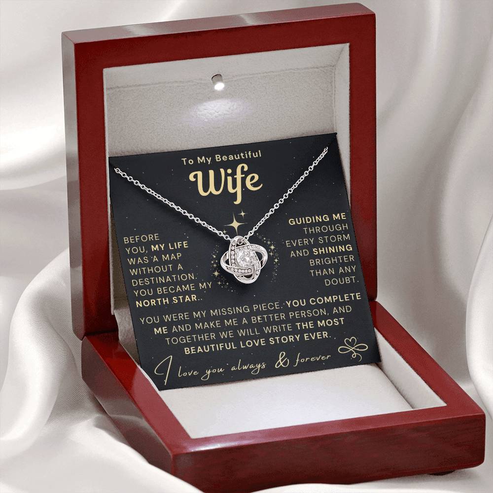 To My Beautiful Wife Necklace - my North Star (189.lk.028)