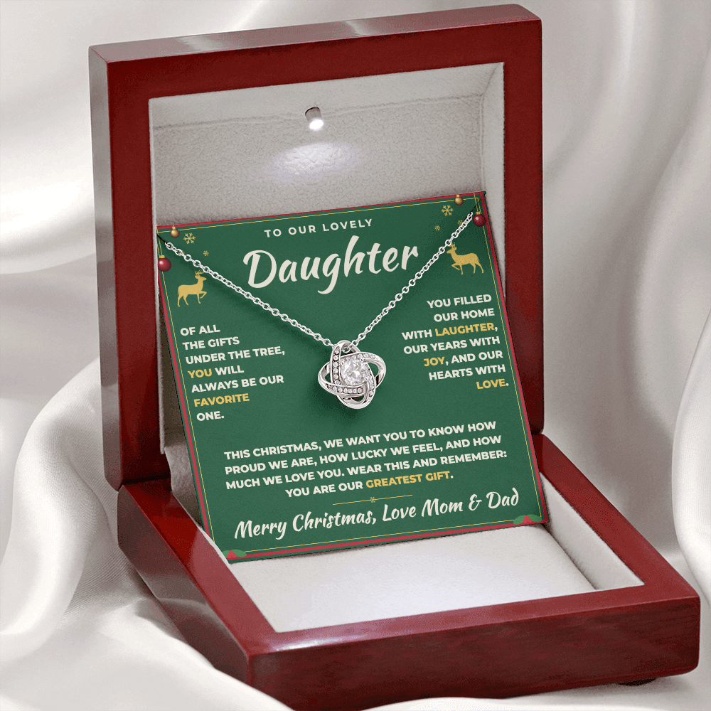 To Our Daughter Christmas Necklace From Mom & Dad – Our Greatest Gift (md.xmas.2.lk)