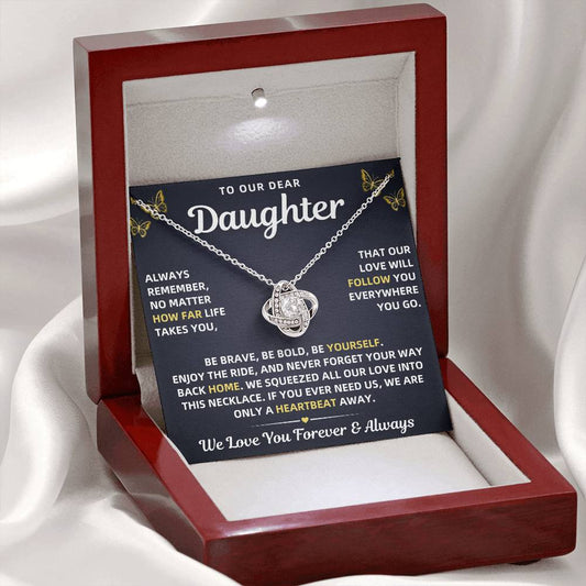 To Our Daughter Necklace From Mom & Dad – Our Love Will Follow You