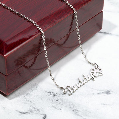 Dog Mom Name Necklace (dm.1.nn)