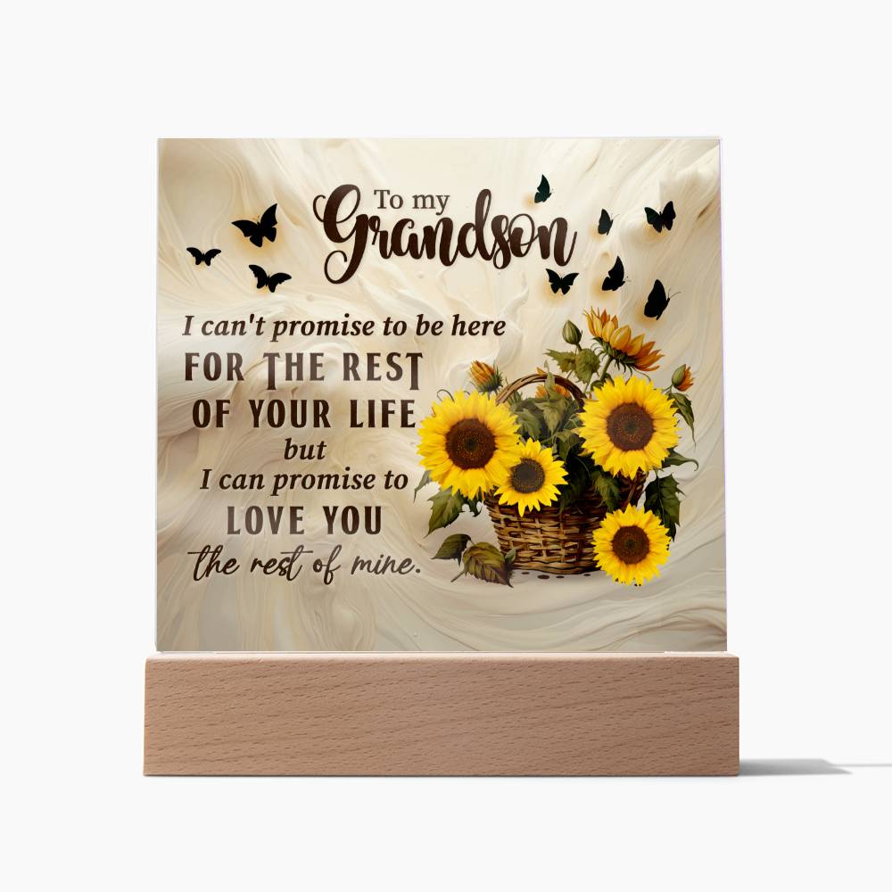 Grandson love you for the rest of my life Acrylic Square Plaque (128.acq.005)