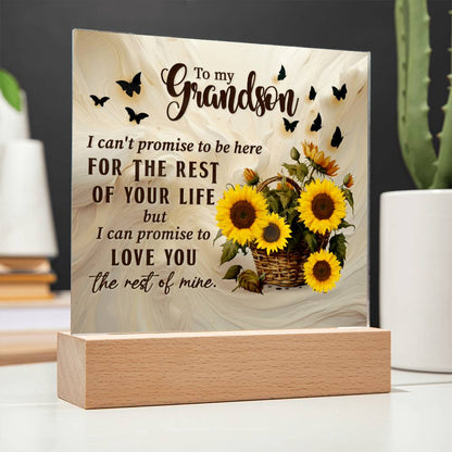 Grandson love you for the rest of my life Acrylic Square Plaque (128.acq.005)