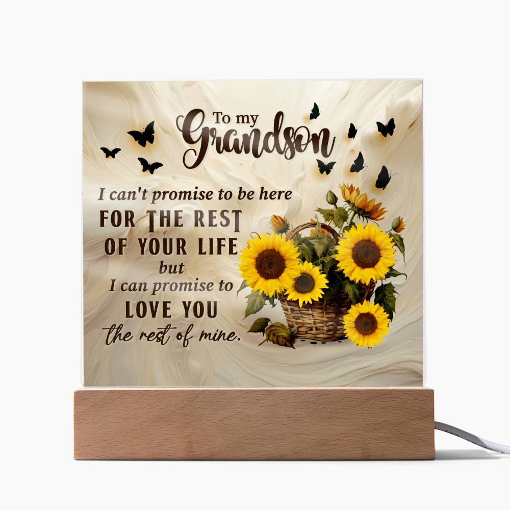 Grandson love you for the rest of my life Acrylic Square Plaque (128.acq.005)