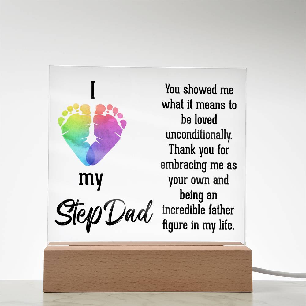 I Love My Step Dad  Acrylic Square Design (sd.2.acq)