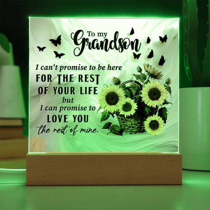Grandson love you for the rest of my life Acrylic Square Plaque (128.acq.005)