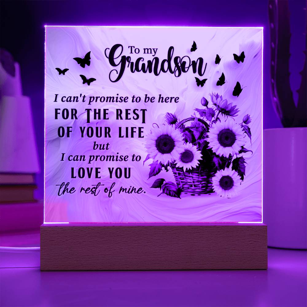 Grandson love you for the rest of my life Acrylic Square Plaque (128.acq.005)