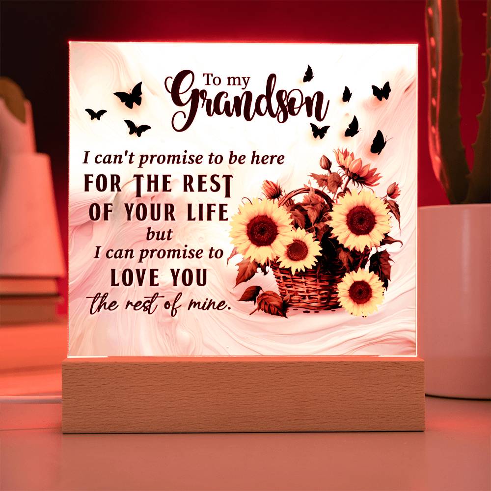 Grandson love you for the rest of my life Acrylic Square Plaque (128.acq.005)