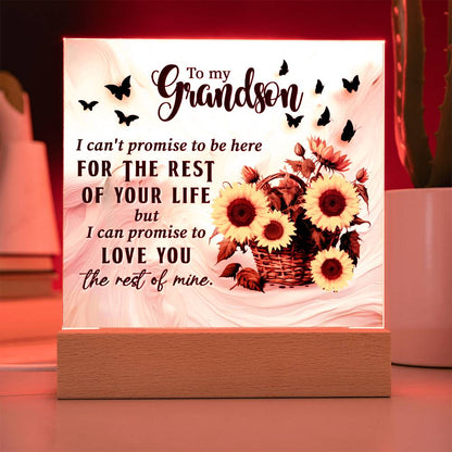 Grandson love you for the rest of my life Acrylic Square Plaque (128.acq.005)