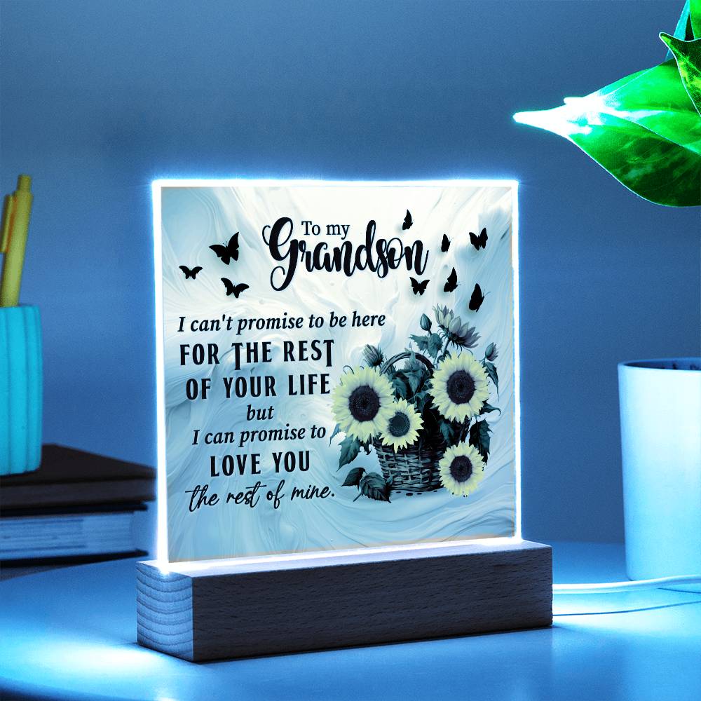 Grandson love you for the rest of my life Acrylic Square Plaque (128.acq.005)