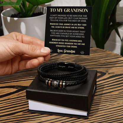 Grandson Leather Bracelet - Believe (128.lb.006)