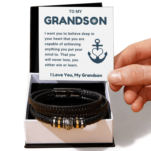 To My Grandson Bracelet - I want you to believe (128.lb.001)