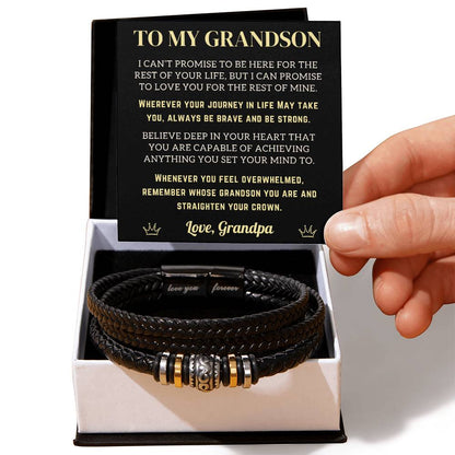 Grandson Leather Bracelet - Believe (128.lb.006)