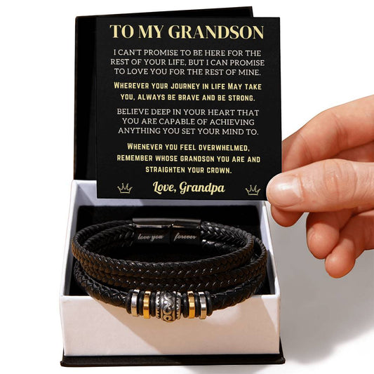 Grandson Leather Bracelet - Believe (128.lb.006)