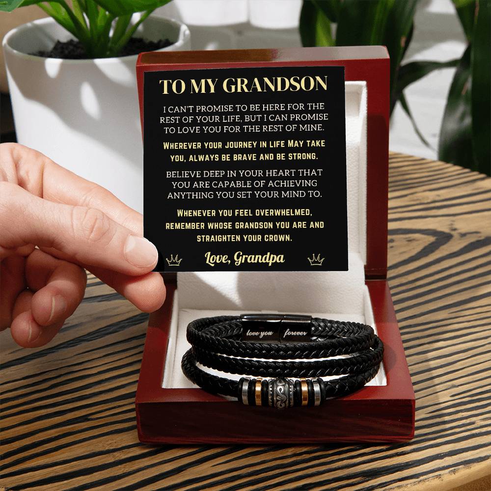 Grandson Leather Bracelet - Believe (128.lb.006)