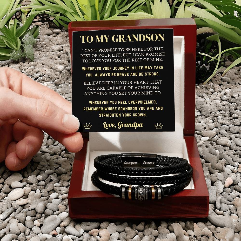 Grandson Leather Bracelet - Believe (128.lb.006)
