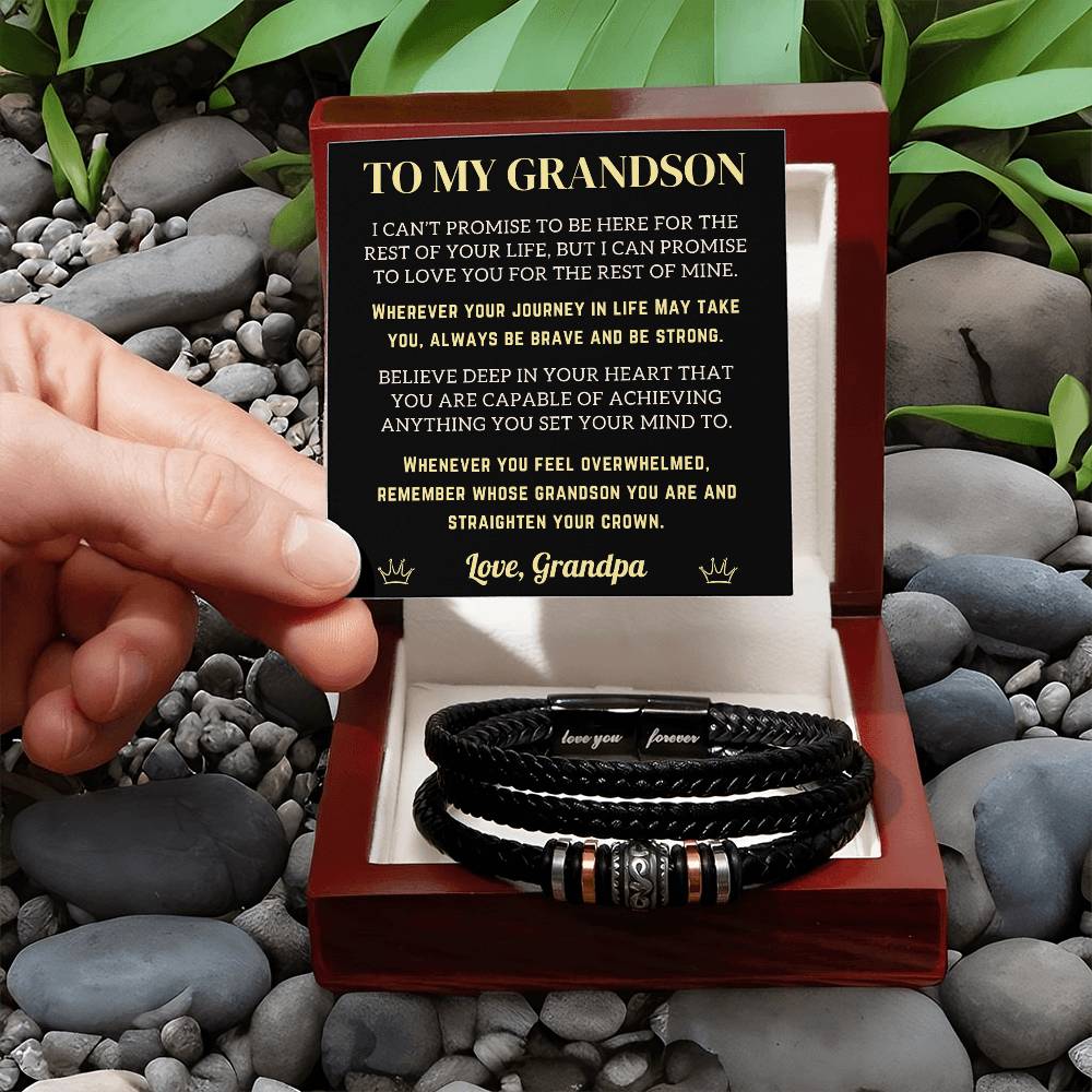 Grandson Leather Bracelet - Believe (128.lb.006)