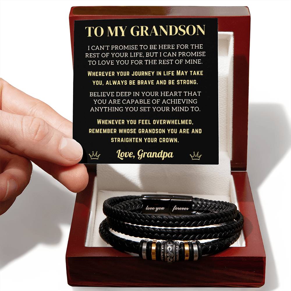 Grandson Leather Bracelet - Believe (128.lb.006)
