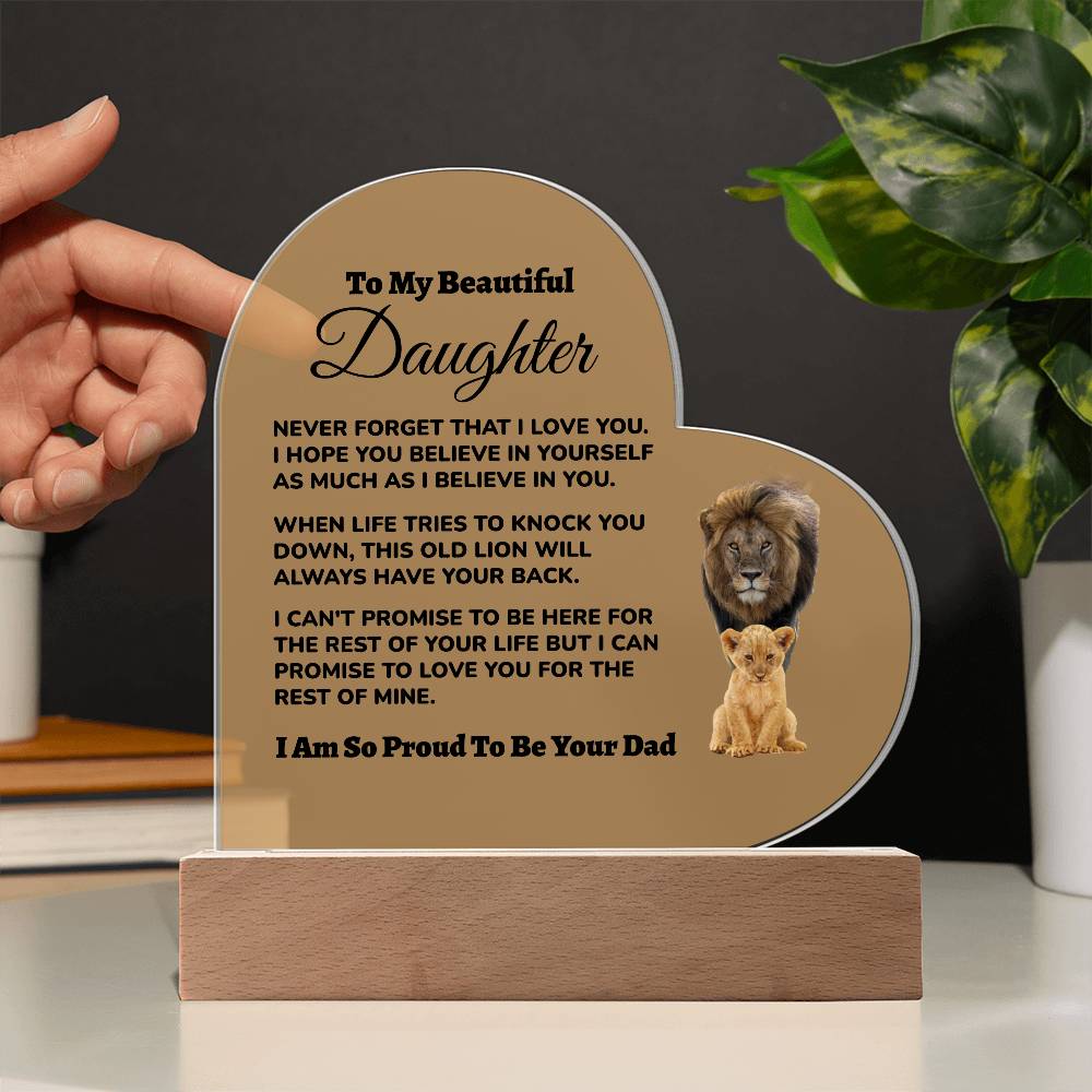 Dad to Daughter - So Proud - Acrylic Heart Plaque (dd.003.ach)