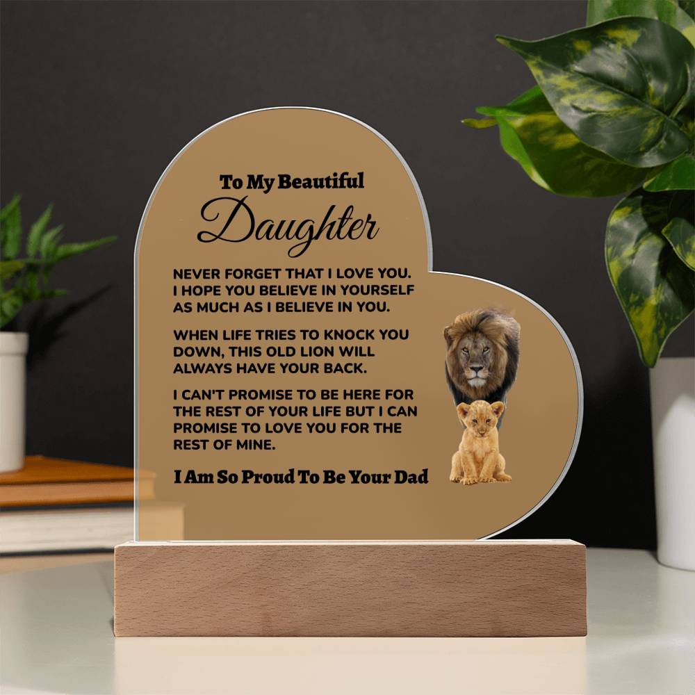 Dad to Daughter - So Proud - Acrylic Heart Plaque (dd.003.ach)