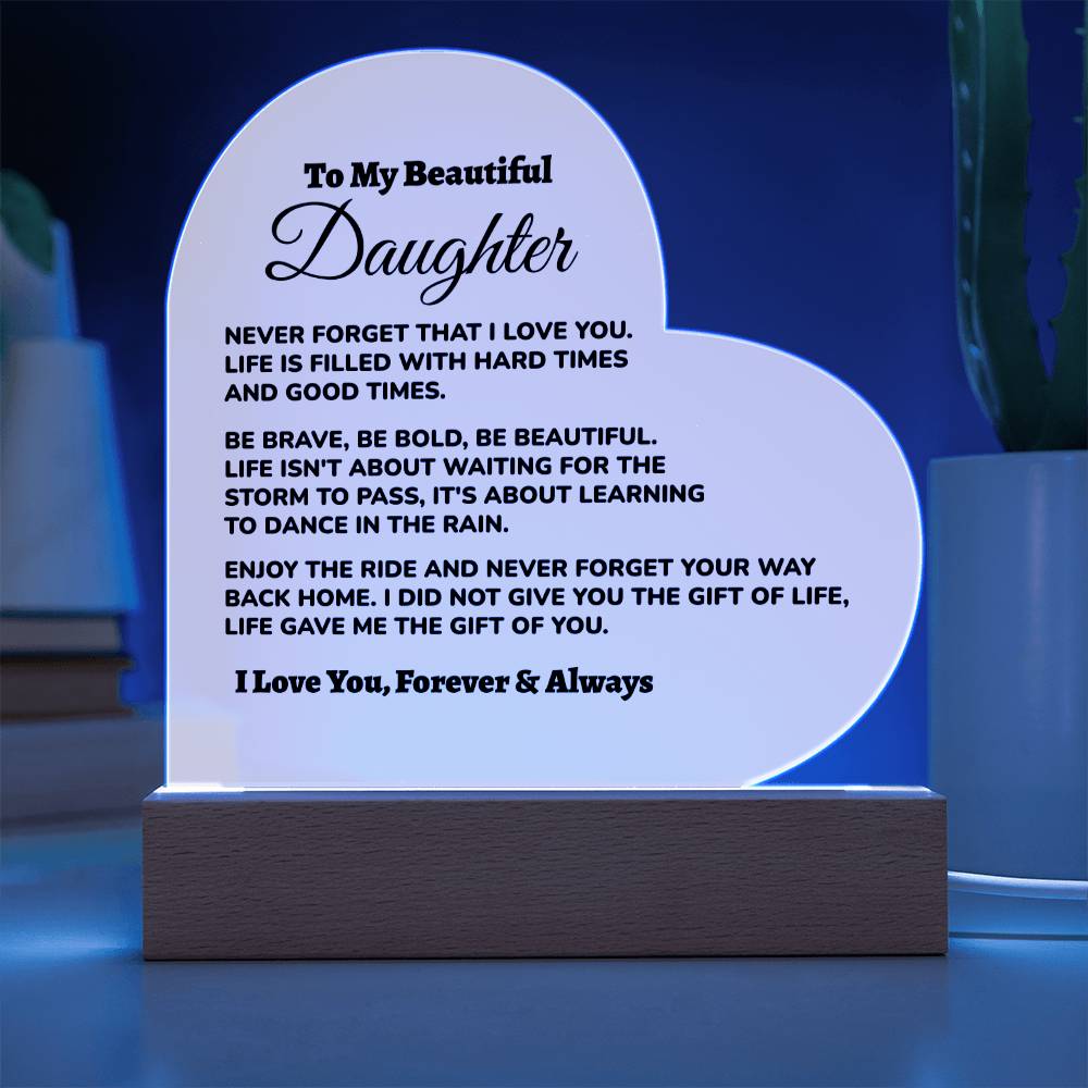 Bonus Daughter / from Dad Acrylic Heart Plaque (md.002.acq)