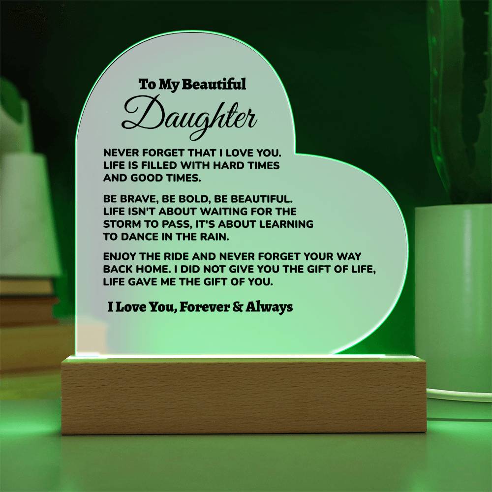 Bonus Daughter / from Dad Acrylic Heart Plaque (md.002.acq)