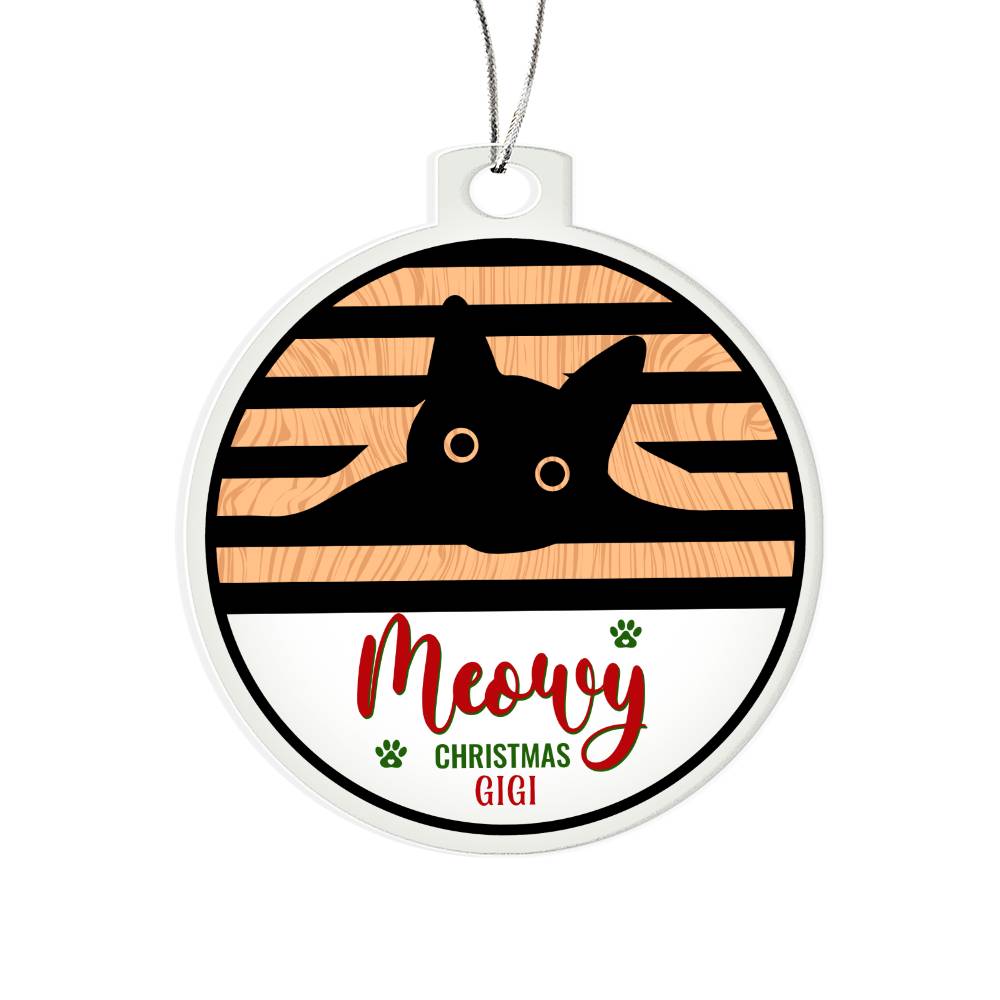 Meowy Christmas Ornament - Personalize with Cat's Name ⬇️