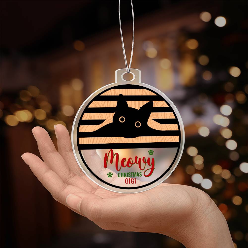 Meowy Christmas Ornament - Personalize with Cat's Name ⬇️