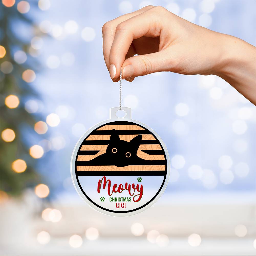 Meowy Christmas Ornament - Personalize with Cat's Name ⬇️