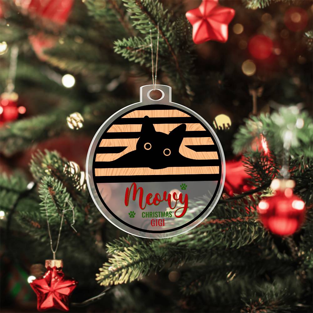 Meowy Christmas Ornament - Personalize with Cat's Name ⬇️