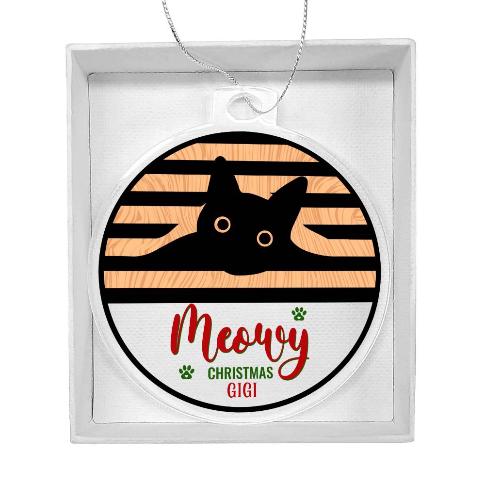 Meowy Christmas Ornament - Personalize with Cat's Name ⬇️