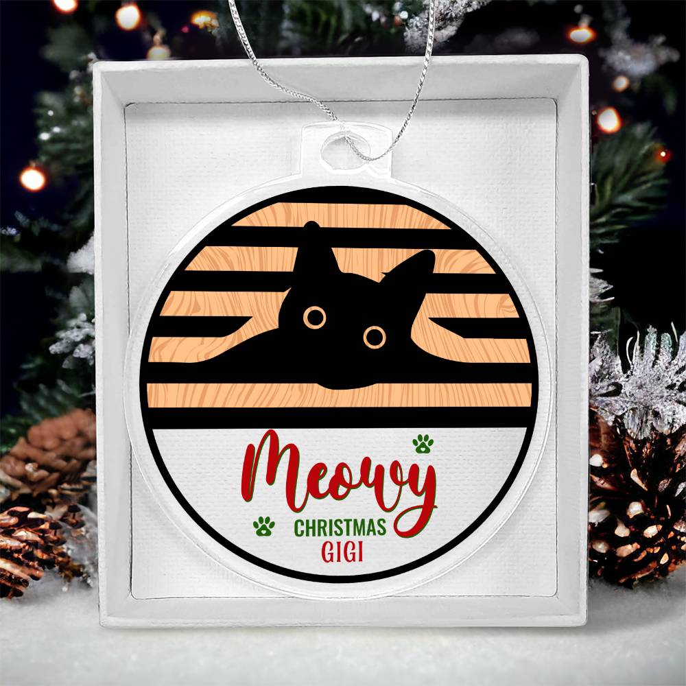 Meowy Christmas Ornament - Personalize with Cat's Name ⬇️