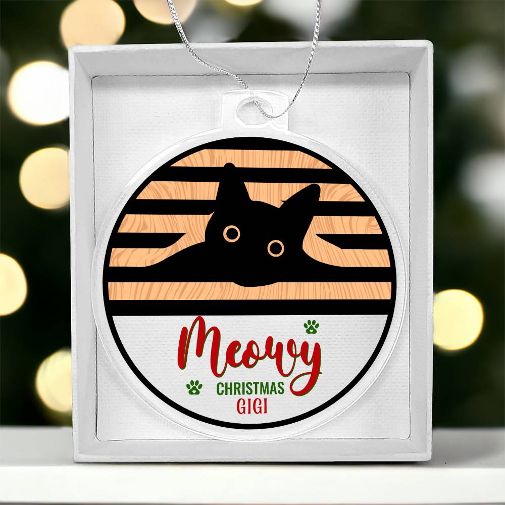 Meowy Christmas Ornament - Personalize with Cat's Name ⬇️