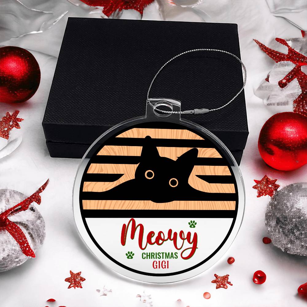 Meowy Christmas Ornament - Personalize with Cat's Name ⬇️