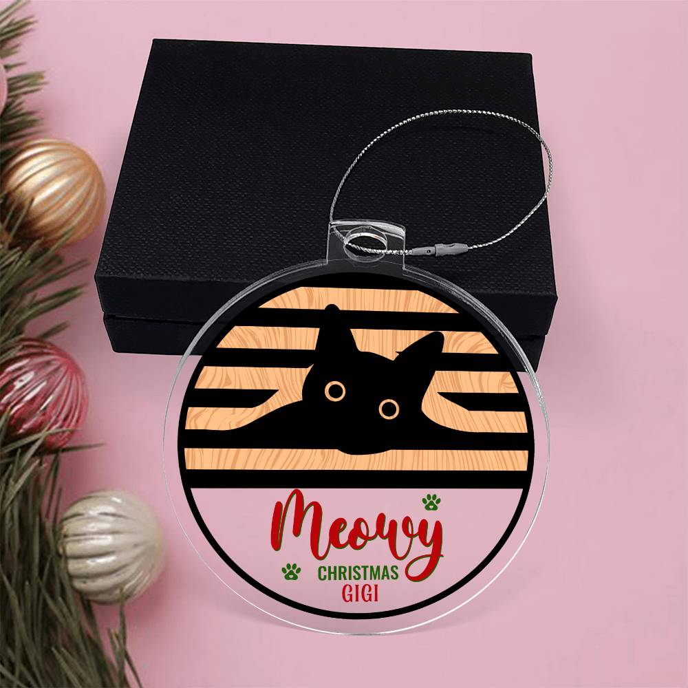 Meowy Christmas Ornament - Personalize with Cat's Name ⬇️