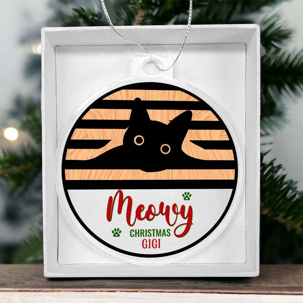 Meowy Christmas Ornament - Personalize with Cat's Name ⬇️