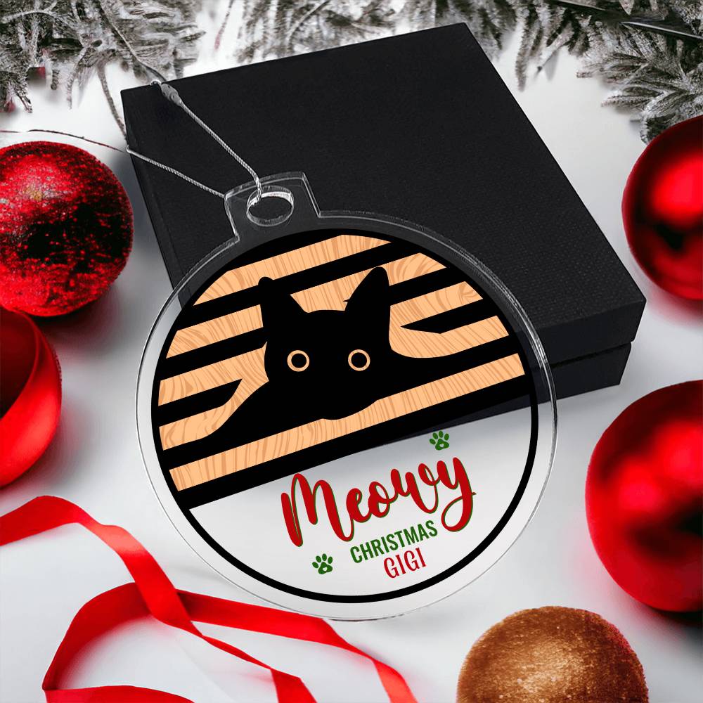 Meowy Christmas Ornament - Personalize with Cat's Name ⬇️