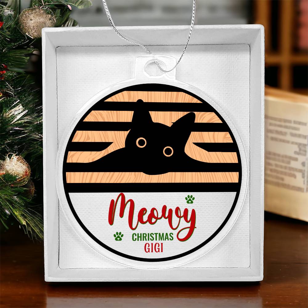 Meowy Christmas Ornament - Personalize with Cat's Name ⬇️