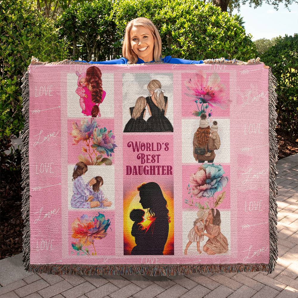 World's Best Daughter Heirloom Woven Blanket