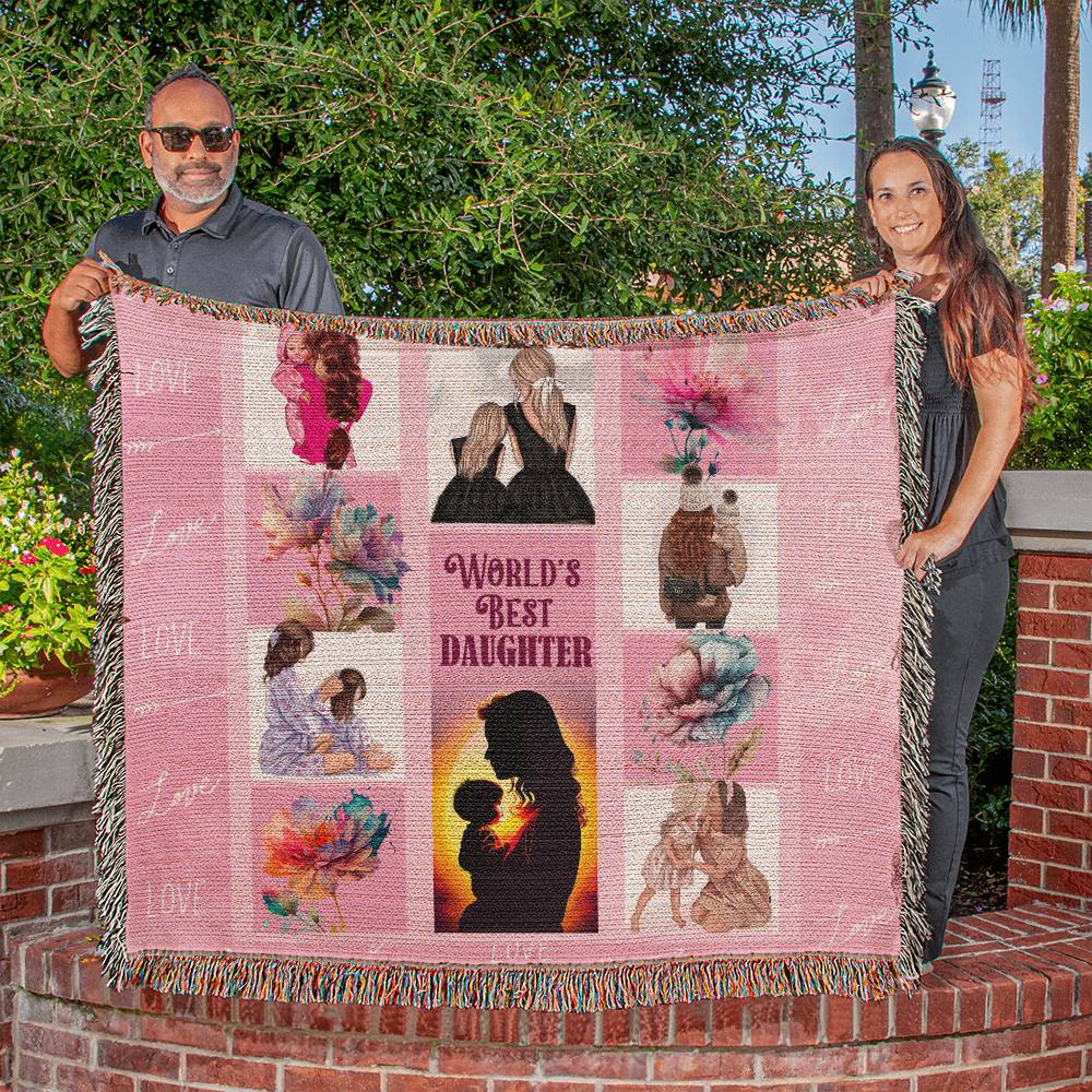 World's Best Daughter Heirloom Woven Blanket