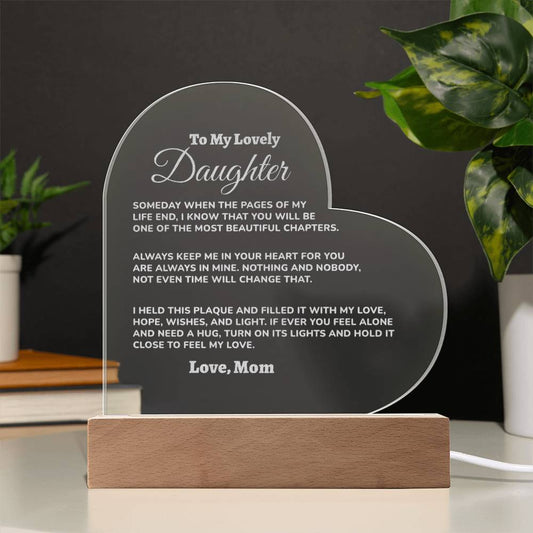 Mom to Daughter Engraved Plaque (md.001.aqe)
