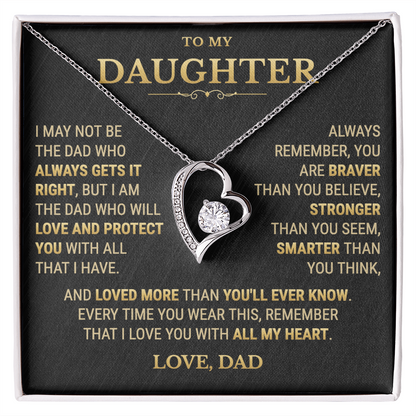 To My Daughter Necklace From Dad – The Dad Who Will Love And Protect You