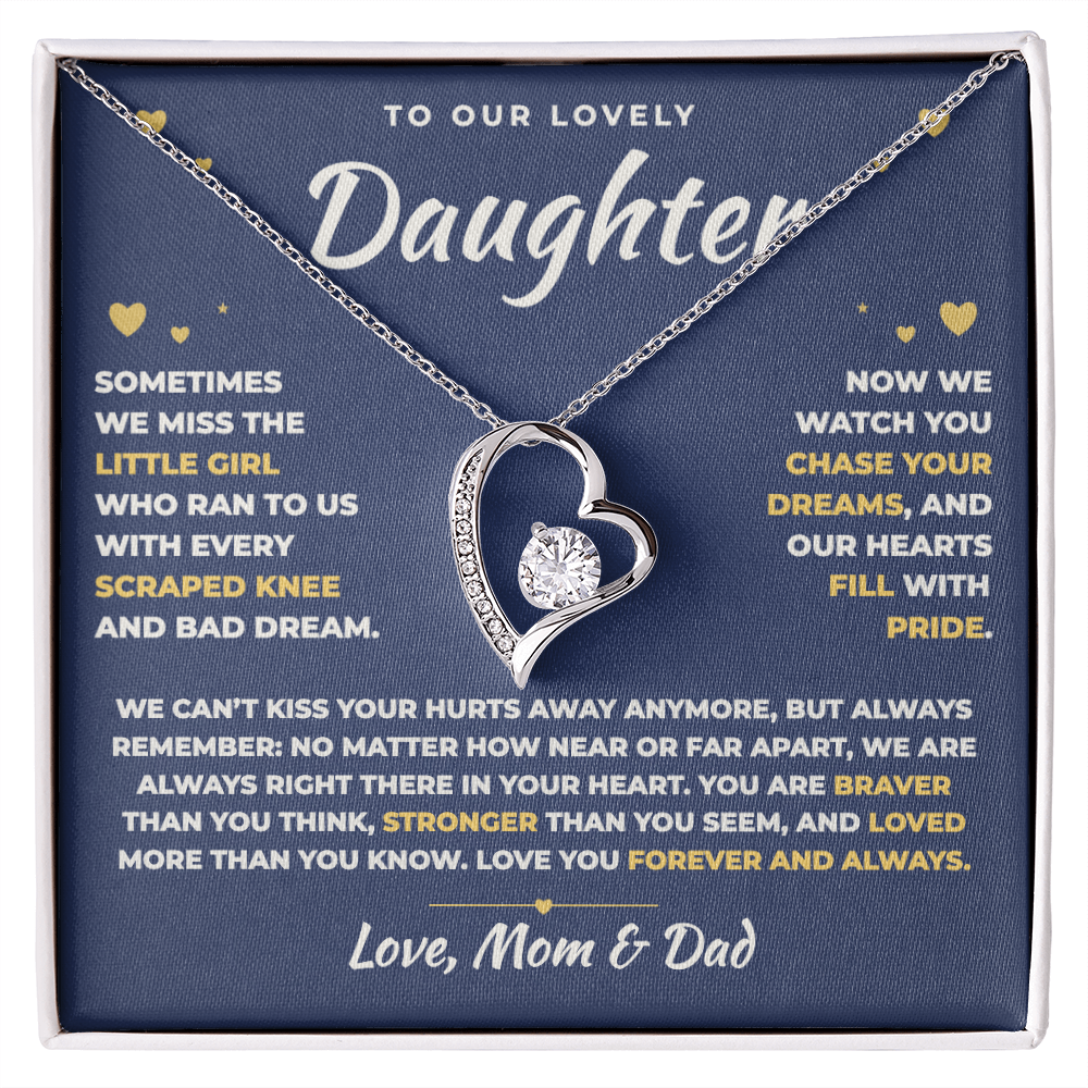 To Our Daughter Necklace From Mom & Dad – Always Right There In Your Heart