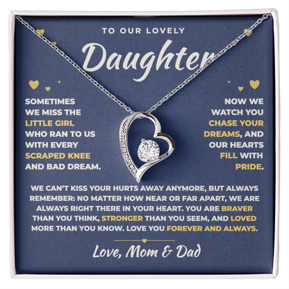 To Our Daughter Necklace From Mom & Dad – Always Right There In Your Heart