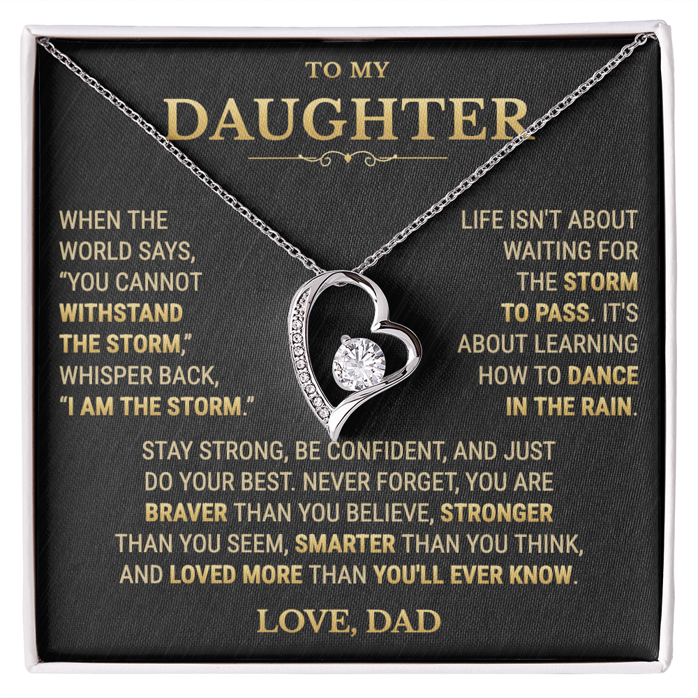To My Daughter Necklace From Dad – I Am The Storm