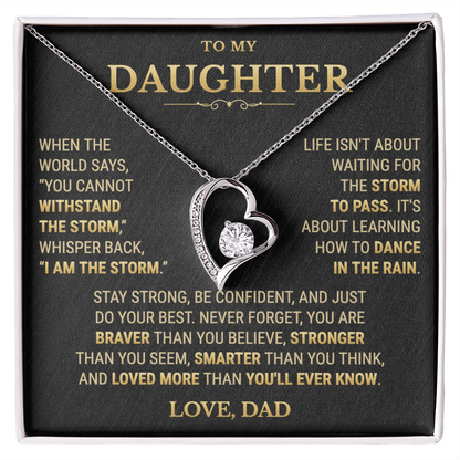 To My Daughter Necklace From Dad – I Am The Storm