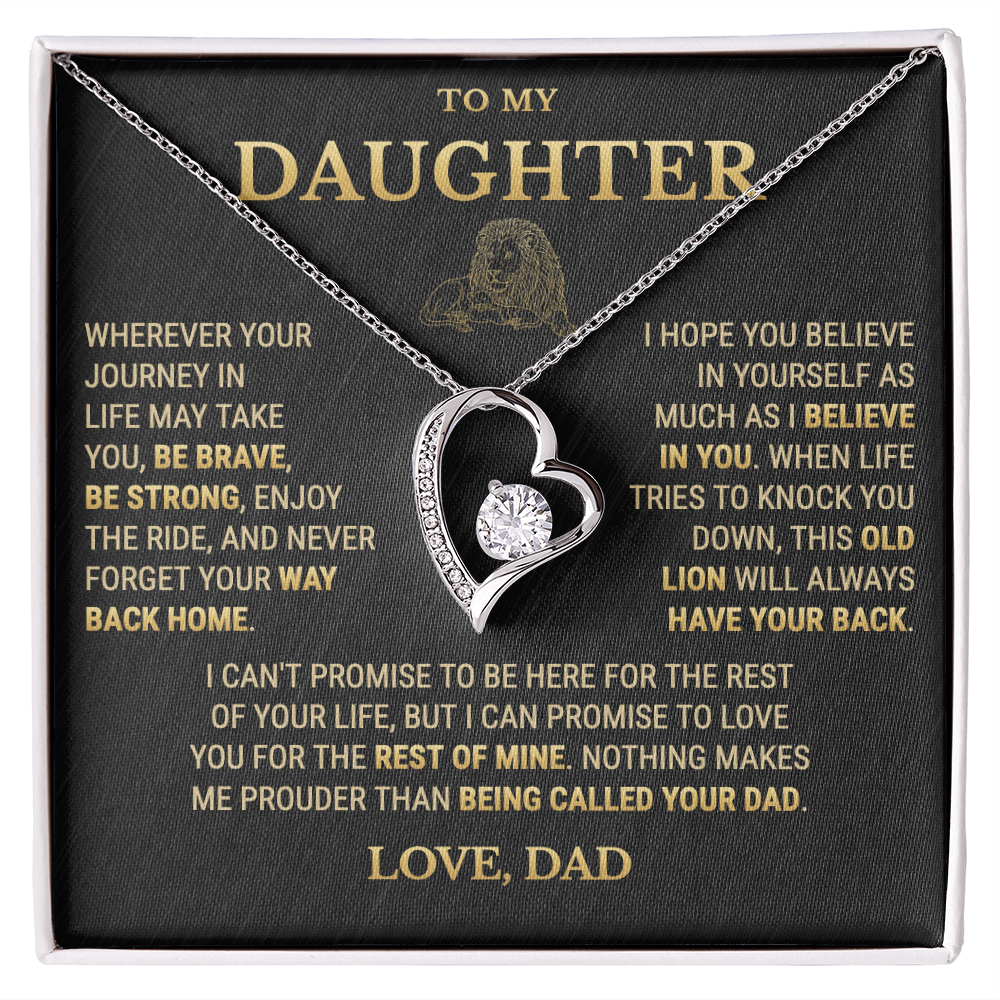 To My Daughter Necklace From Dad – This Old Lion Will Always Have Your Back