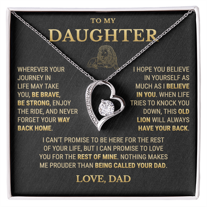 To My Daughter Necklace From Dad – This Old Lion Will Always Have Your Back